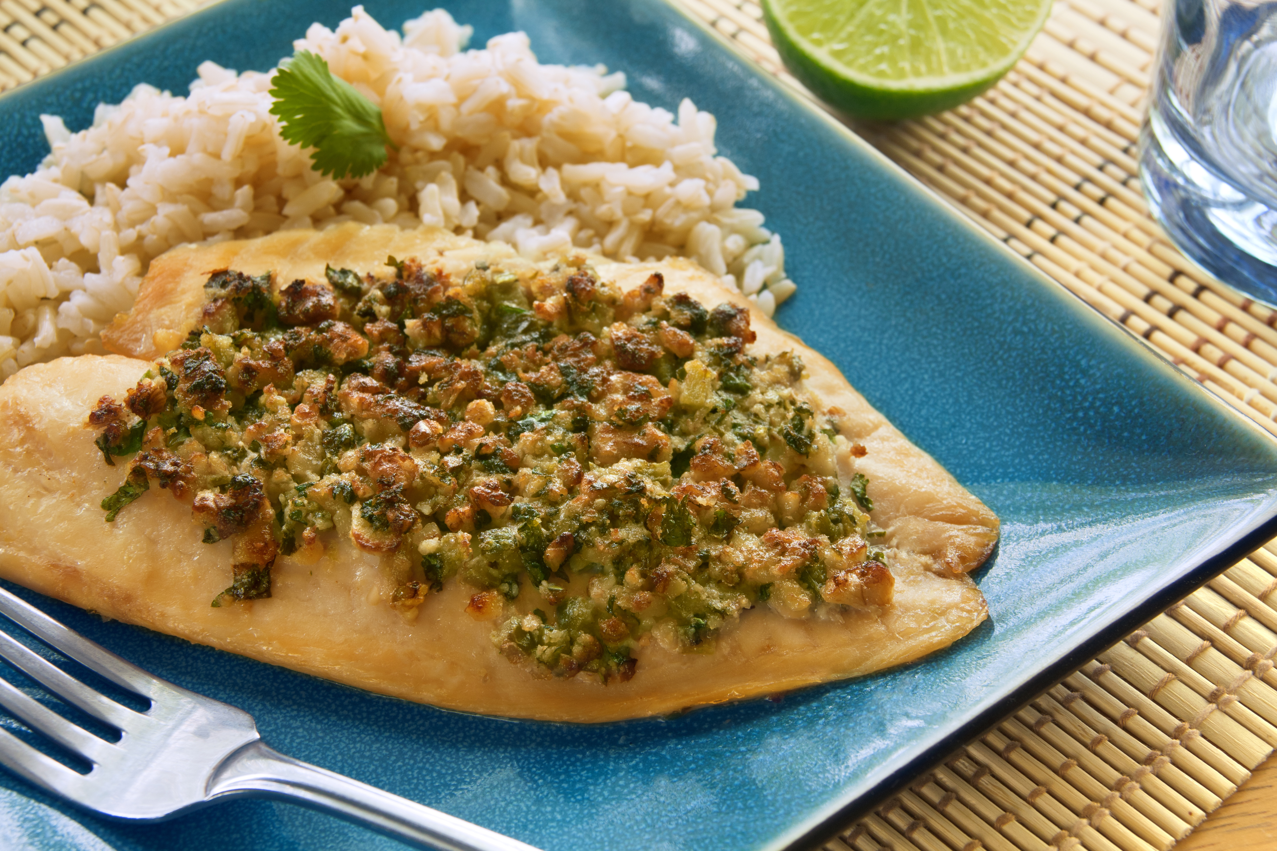 Halibut with Cilantro Pesto