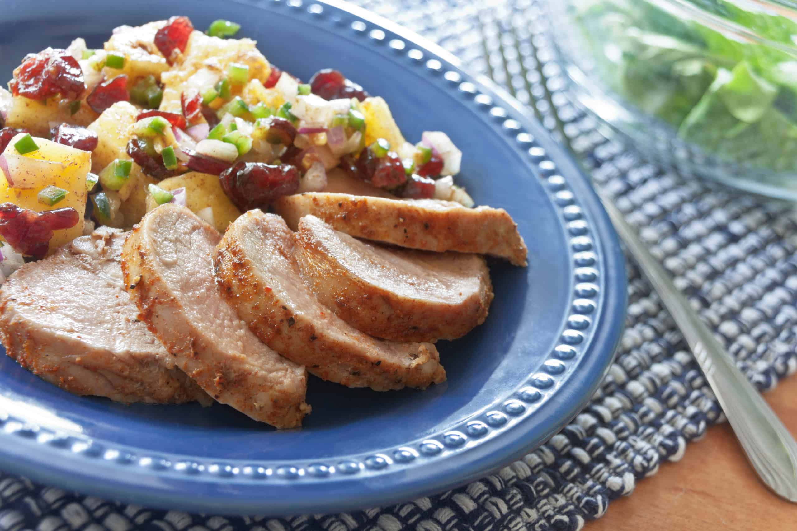 Pork Tenderloin with Cranberry Salsa - Guiding Stars