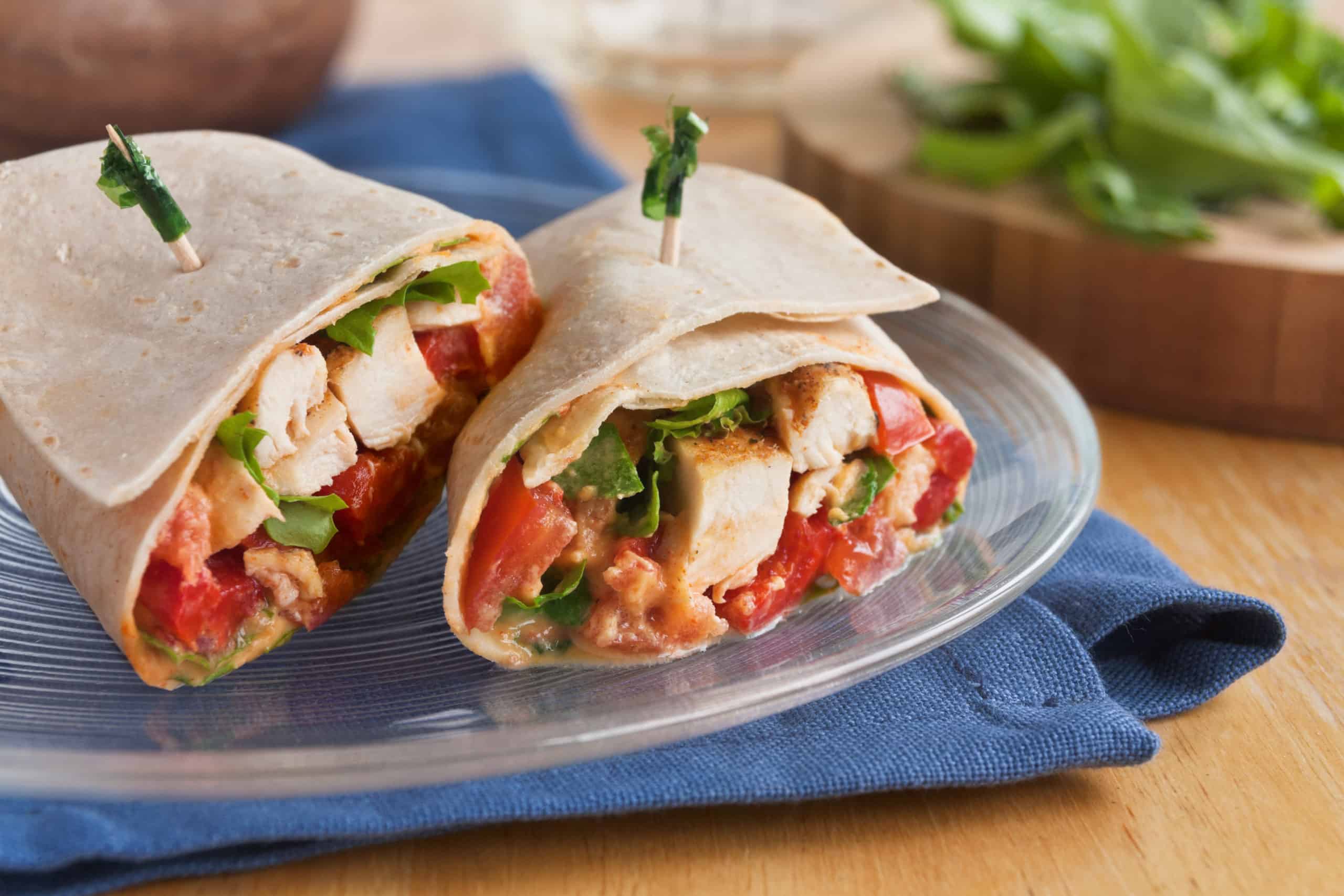 Roasted Red Pepper and Chicken Wrap - Guiding Stars