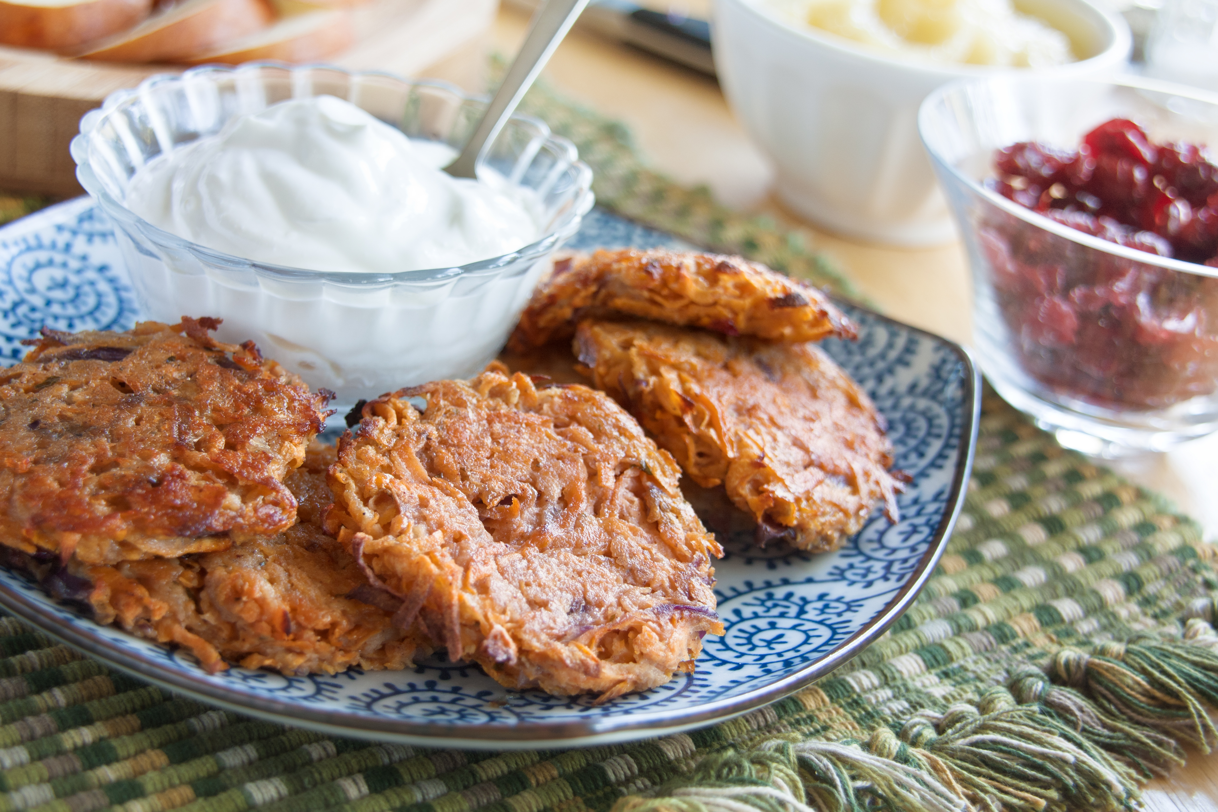 Sweet Potato and Pear Latkes