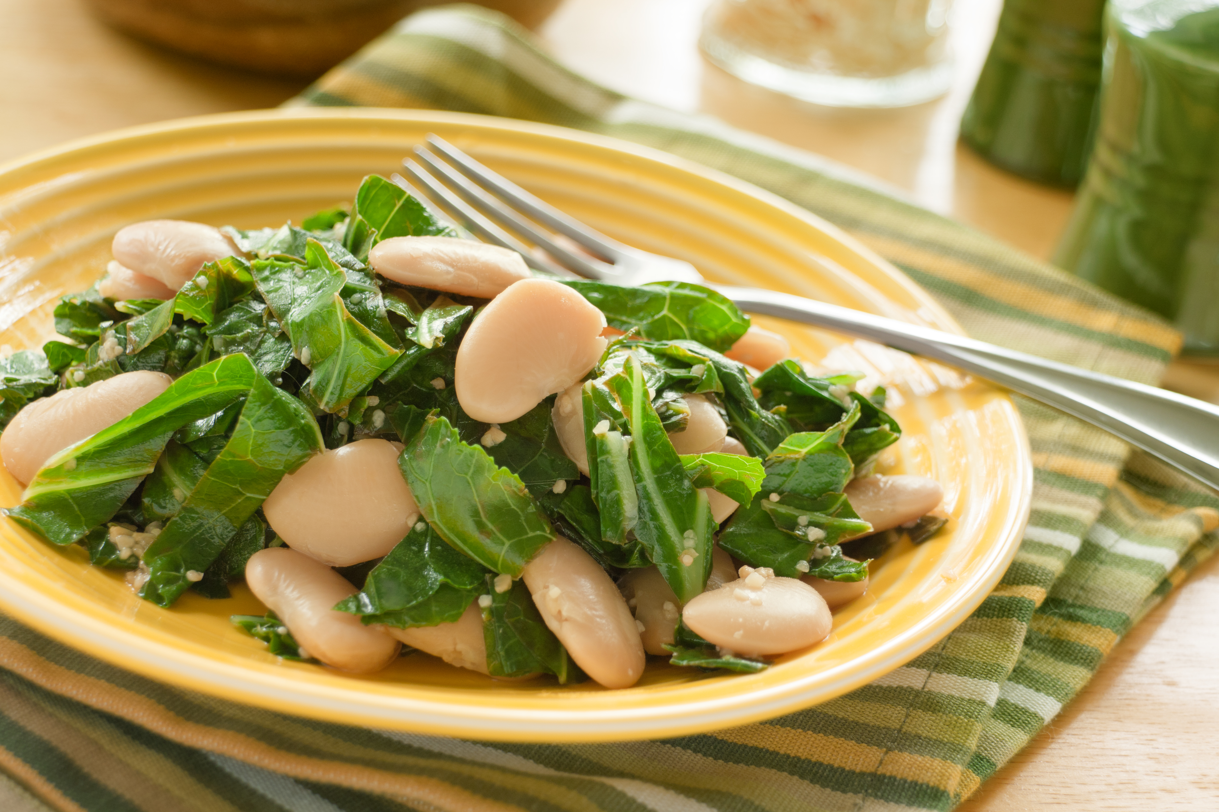 Butter Beans with Lemon Garlic Collards