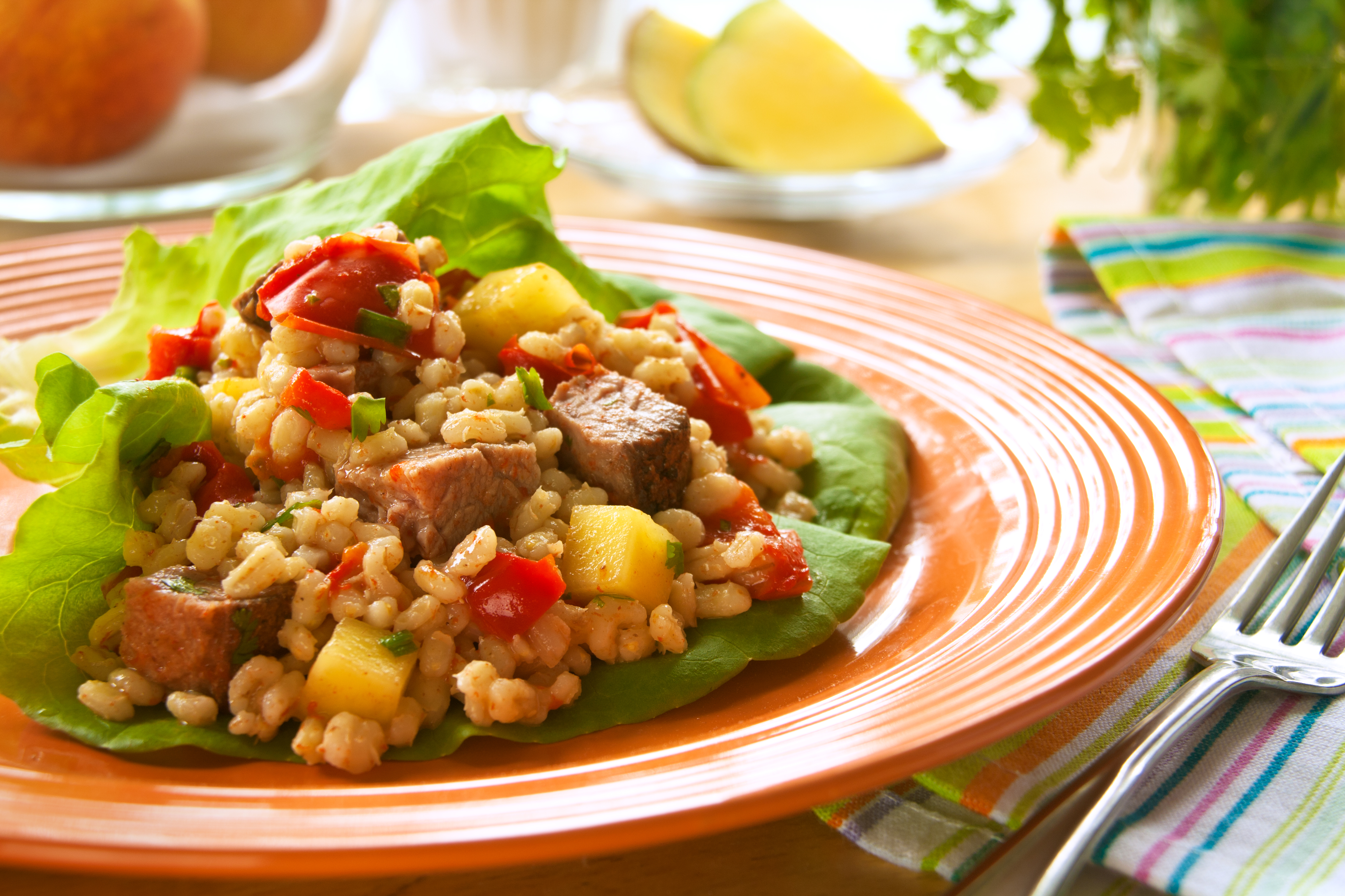 Beef Mango and Barley Salad