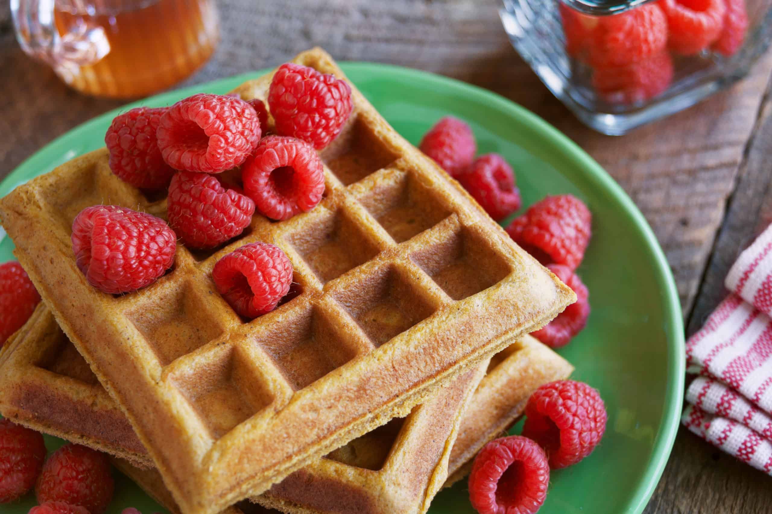 Pumpkin Overnight Waffles - Guiding Stars