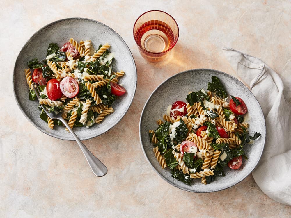 Kale Caesar Pasta Salad.