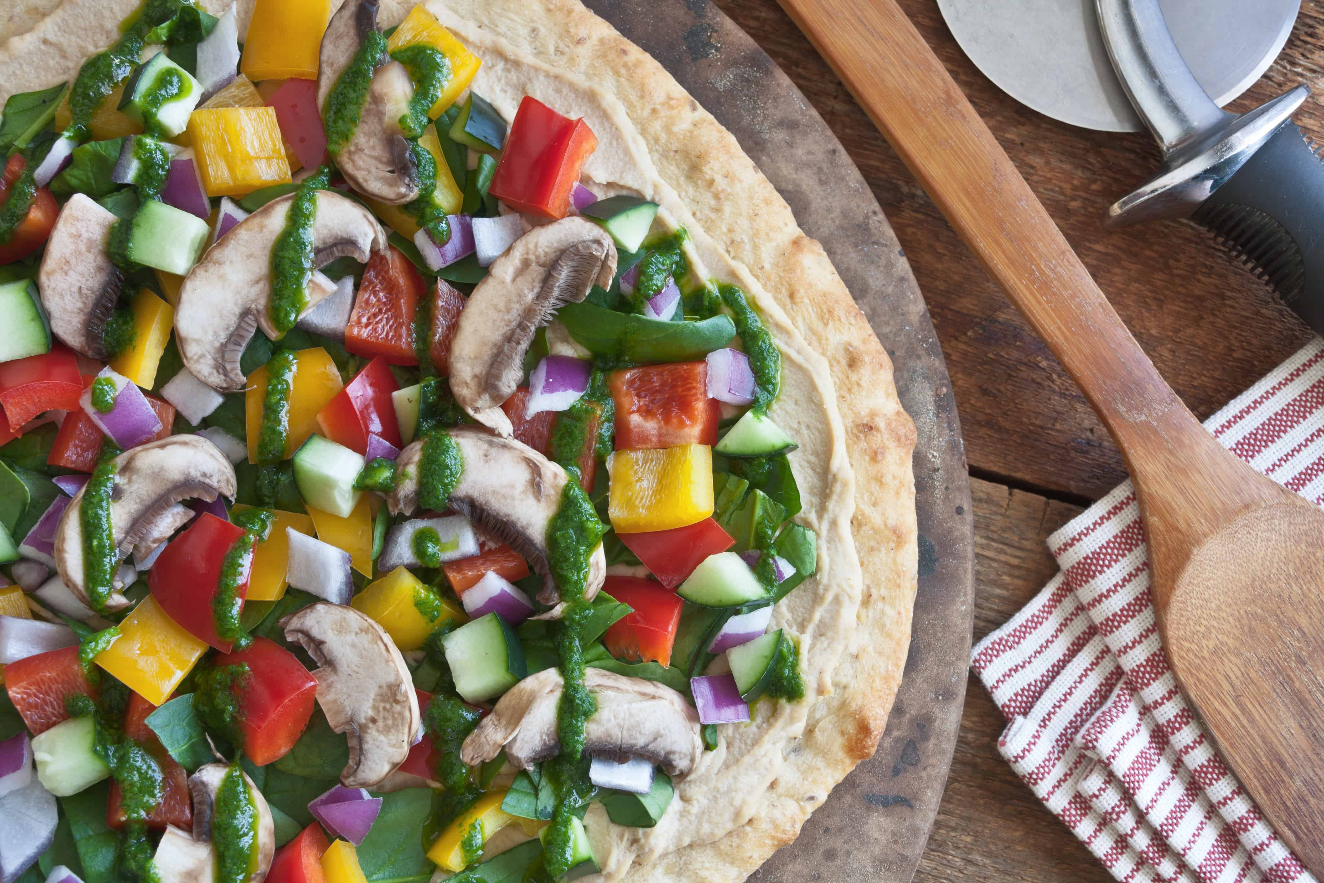 Cold Hummus Pizza - Guiding Stars