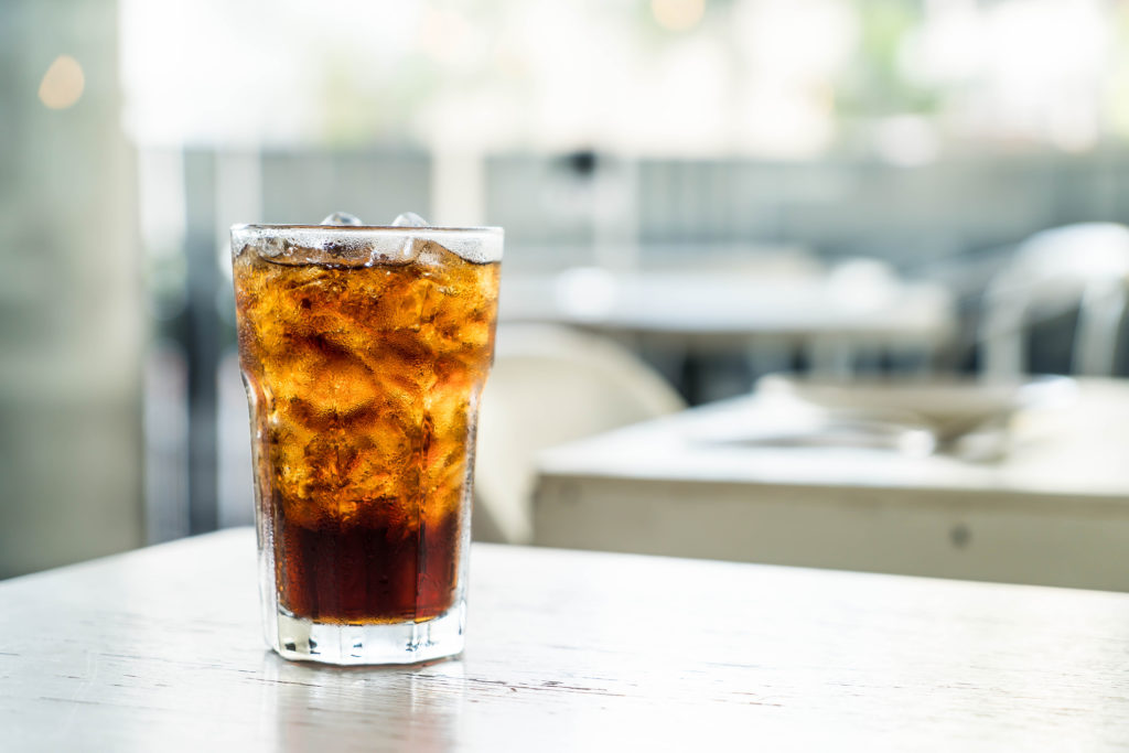 Glass of soda on a table