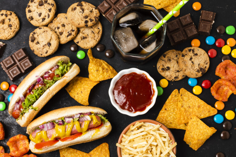 top-view-fast-food-meal