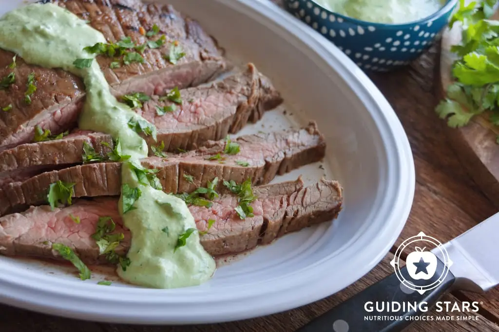 Flank Steak With Poblano Sauce