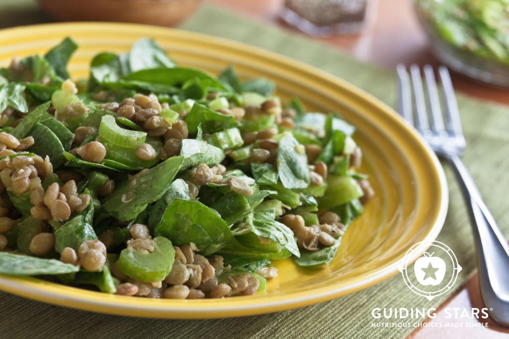 Lentil Spinach Salad - Guiding Stars