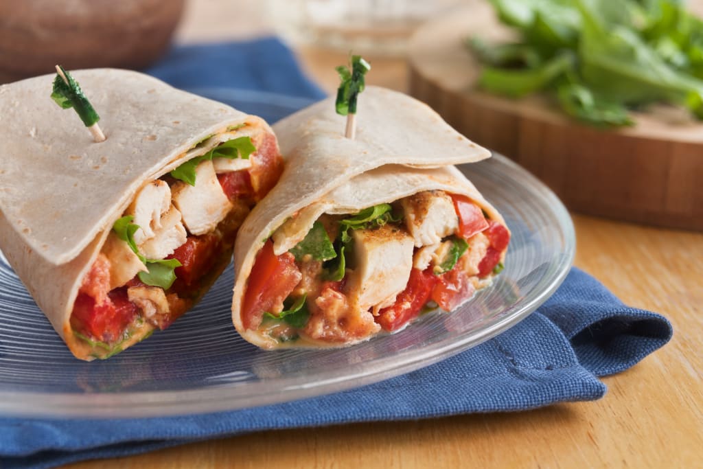 Roasted Red Pepper And Chicken Wrap - Guiding Stars