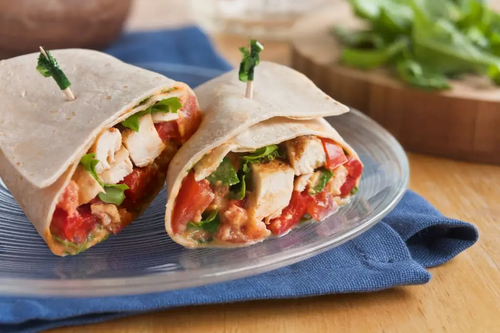 Roasted Red Pepper And Chicken Wrap