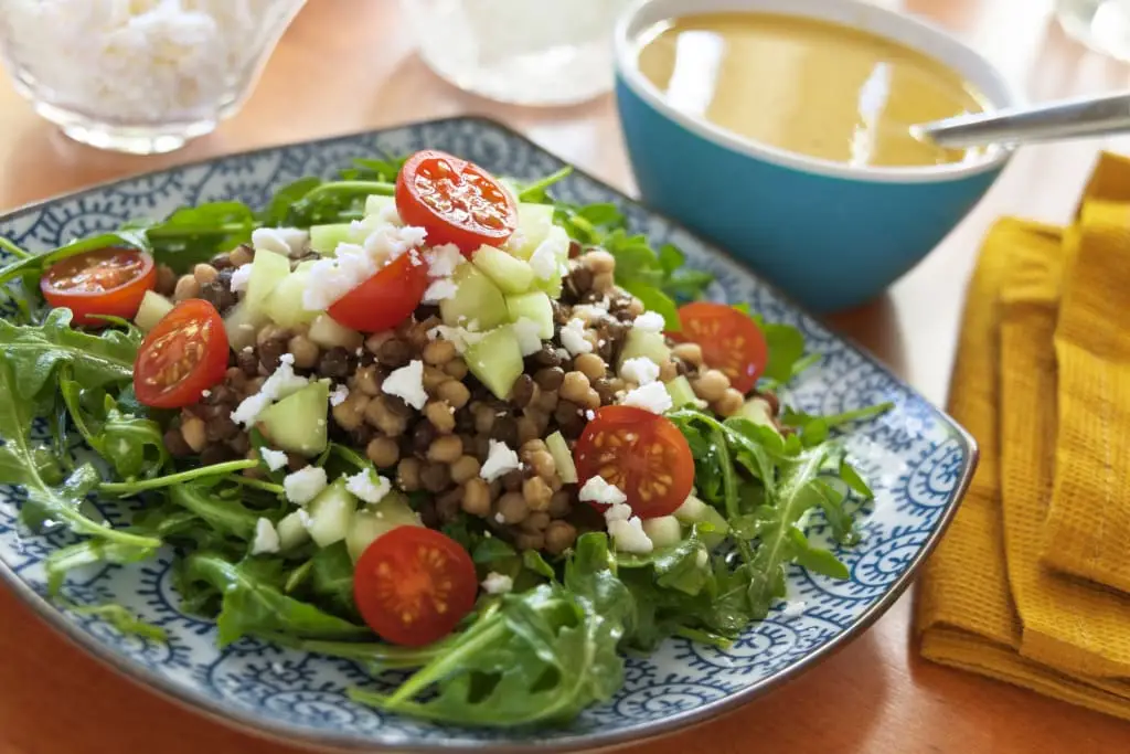 Couscous, Lentil & Arugula Salad With Garlic-dijon Vinaigrette