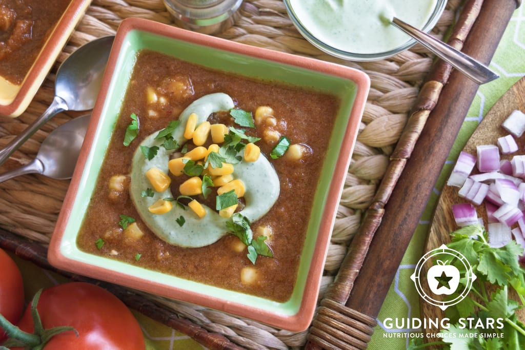 Chilled Tomato Soup With Cilantro-yogurt Swirl