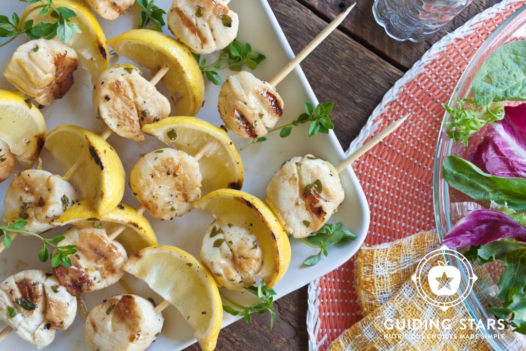 Lemon Scallop Kebabs - Guiding Stars